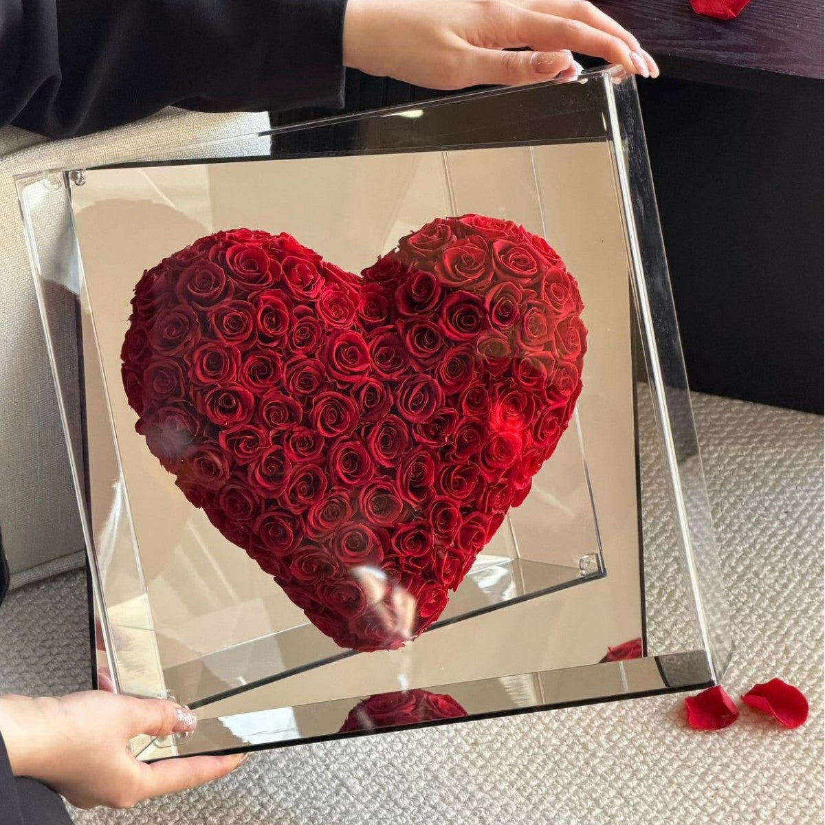 Mirror heart size35×35×10cm(about80Duo2-3cm)