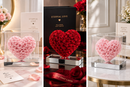 Preserved rose mirror heart box