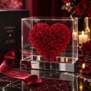 Preserved rose mirror heart box