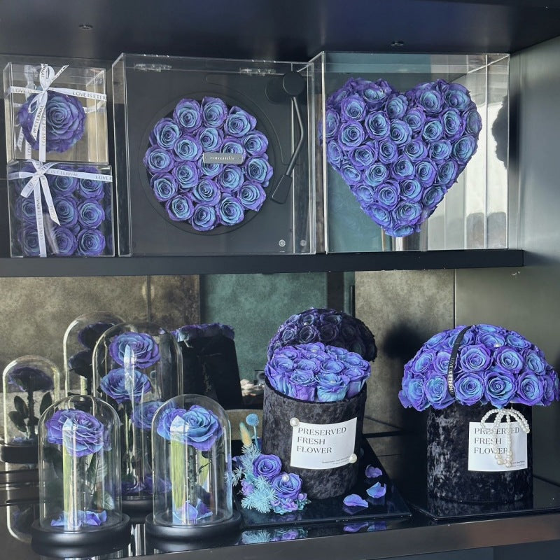 Preserved Flower Gramophone Galaxy Rose Valentine Gift